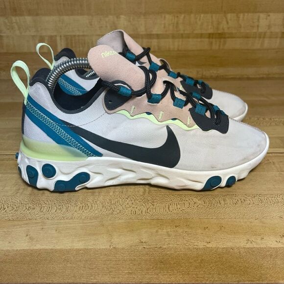 Nike Womens React Element 55 Fossil Stone Running Shoes Bq2728-202 Size 8 - Picture 1 of 7